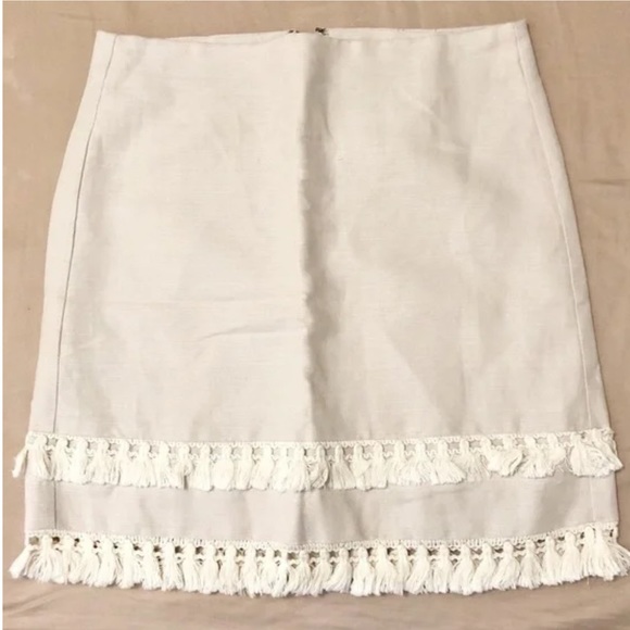 Loft Outlet Linen Blend Tassle Skirt - Size 10 - Picture 1 of 3